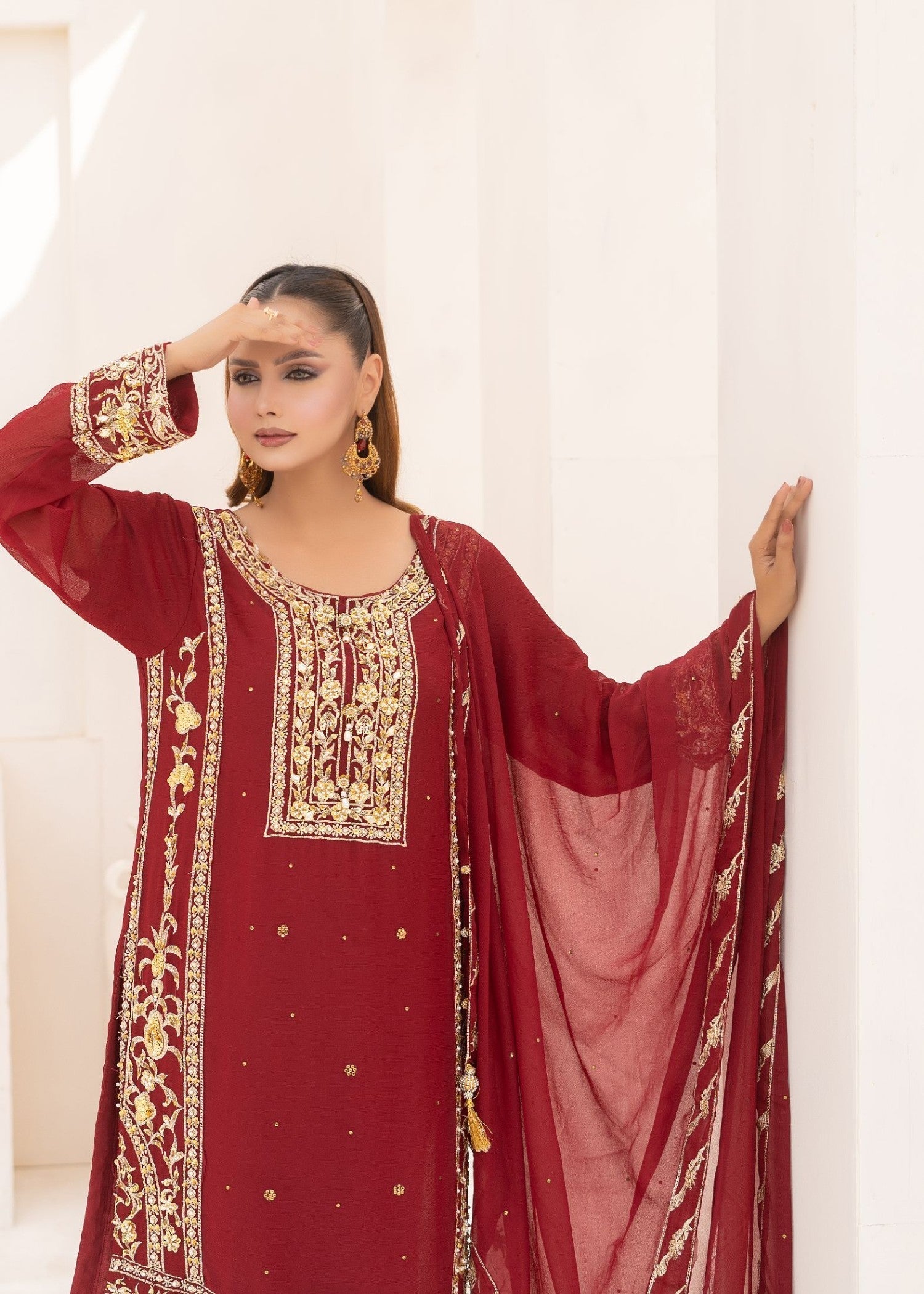 Alsiyab Haya Maroon Women 3pcs