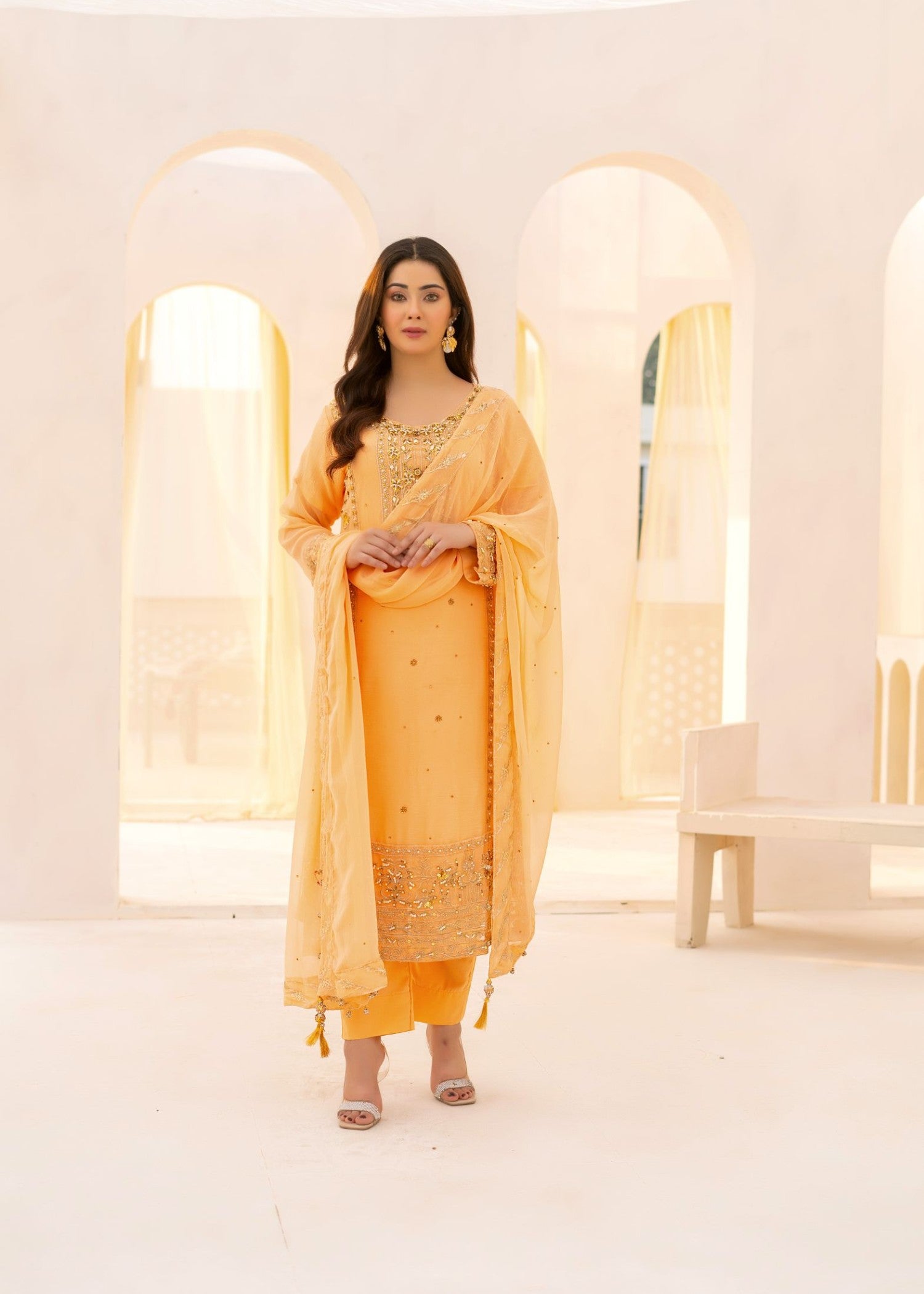 Alsiyab Haya Peach Women 3pcs