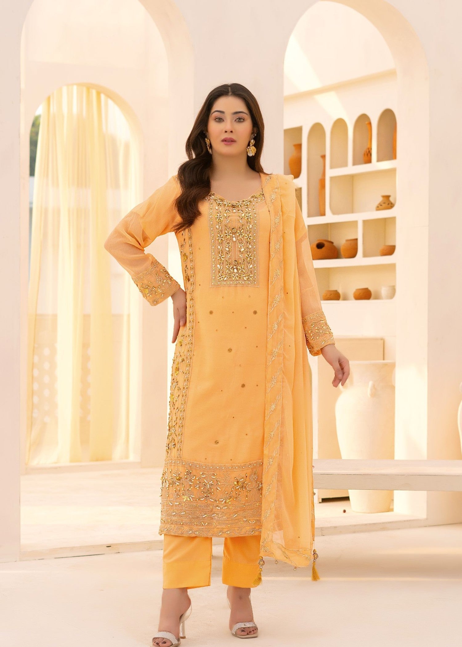 Alsiyab Haya Peach Women 3pcs