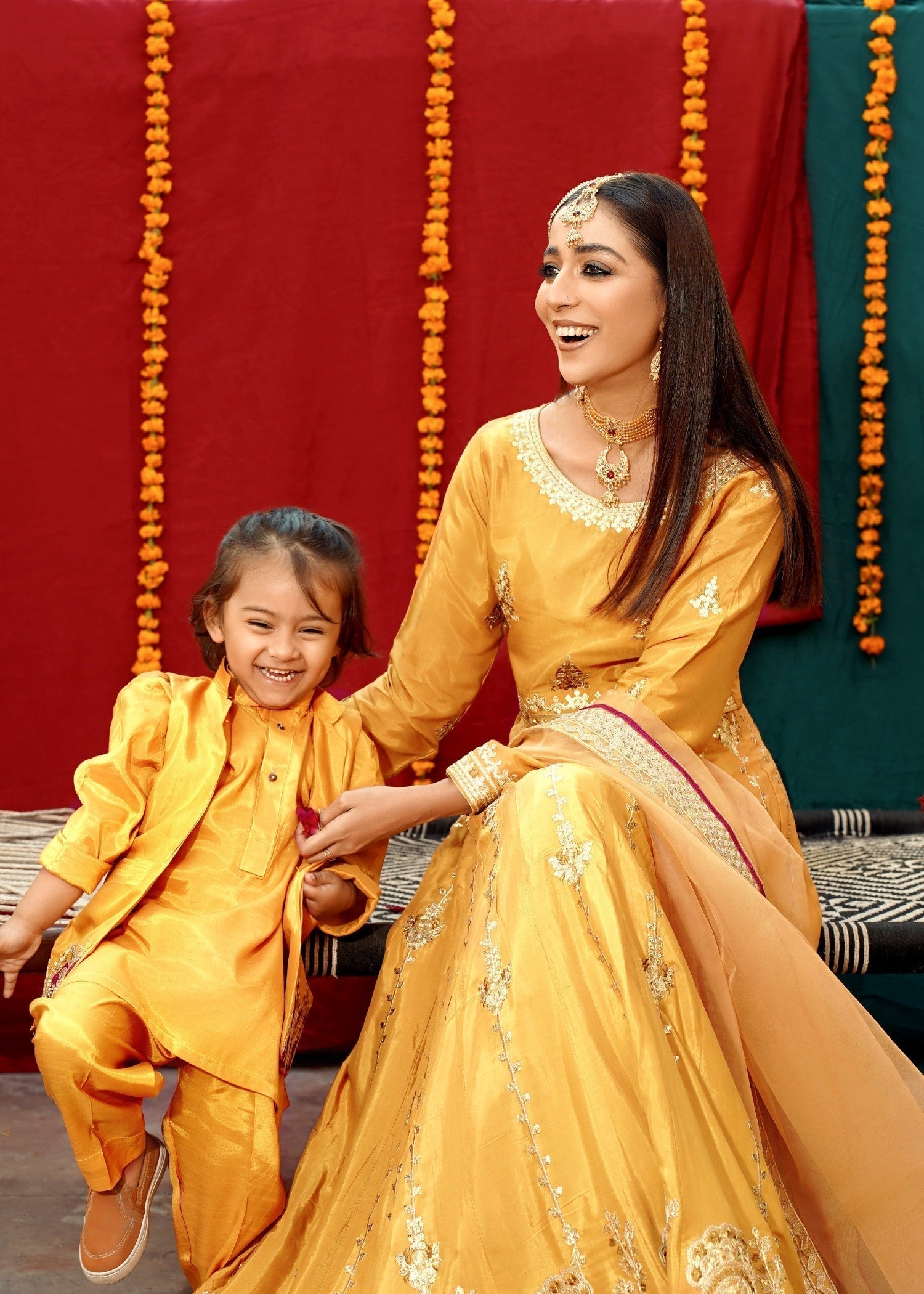 Akhrot Clothing Mustard Lehnga Choli Women 3pcs