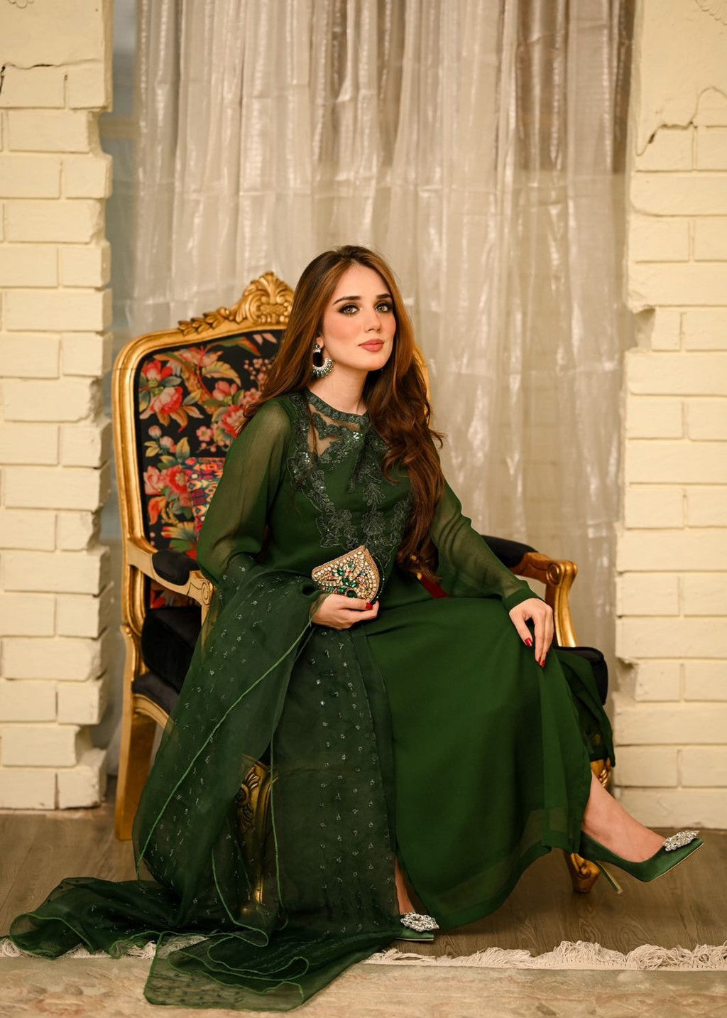OR COUTURE BY RAMSHA OBAID Aneeza Embroidered chiffon Women 3pcs