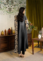 Alyssa ALL013 B BLACK RAW SILK PISHWAS SET Women 3pcs