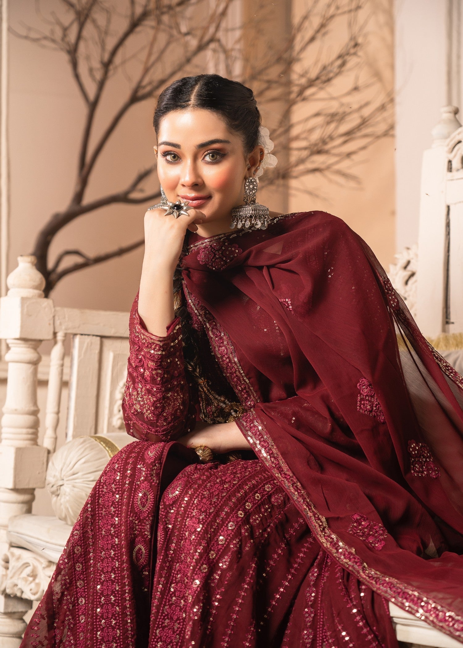 Abaan Zohan Zeno Maroon Women 3pcs