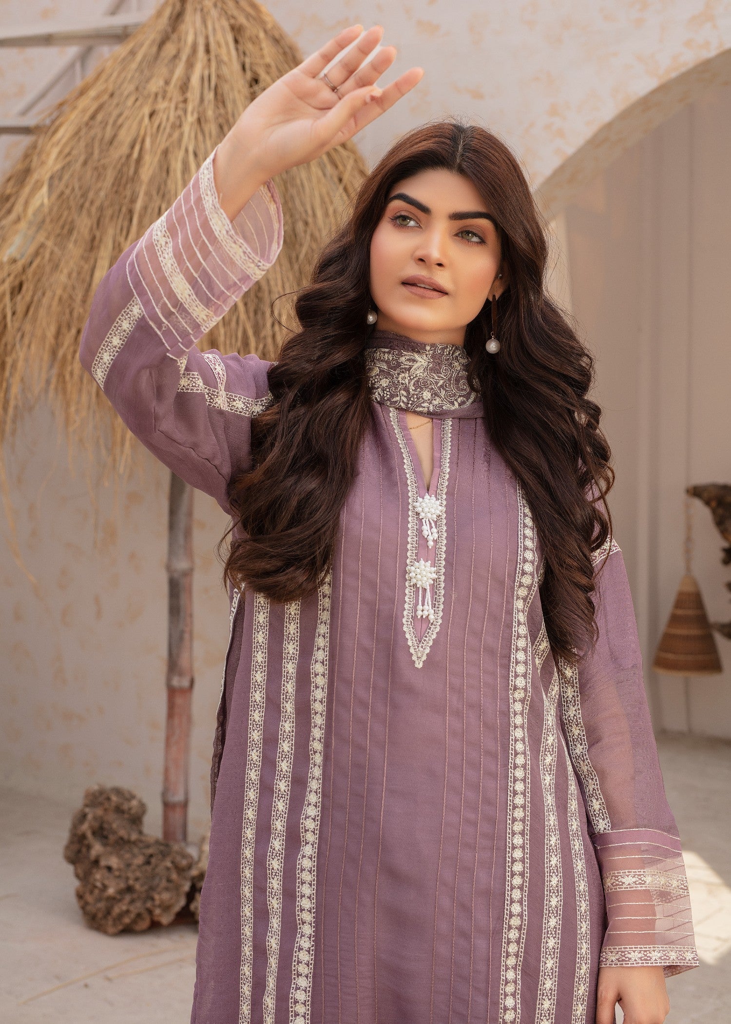 Pehnawa By Bin Akram’s BANHEAD HARMONY PRP CHIFFON Women 3pcs