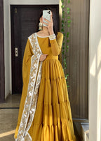 Anabiya dastoor leela mustard Women 2pcs