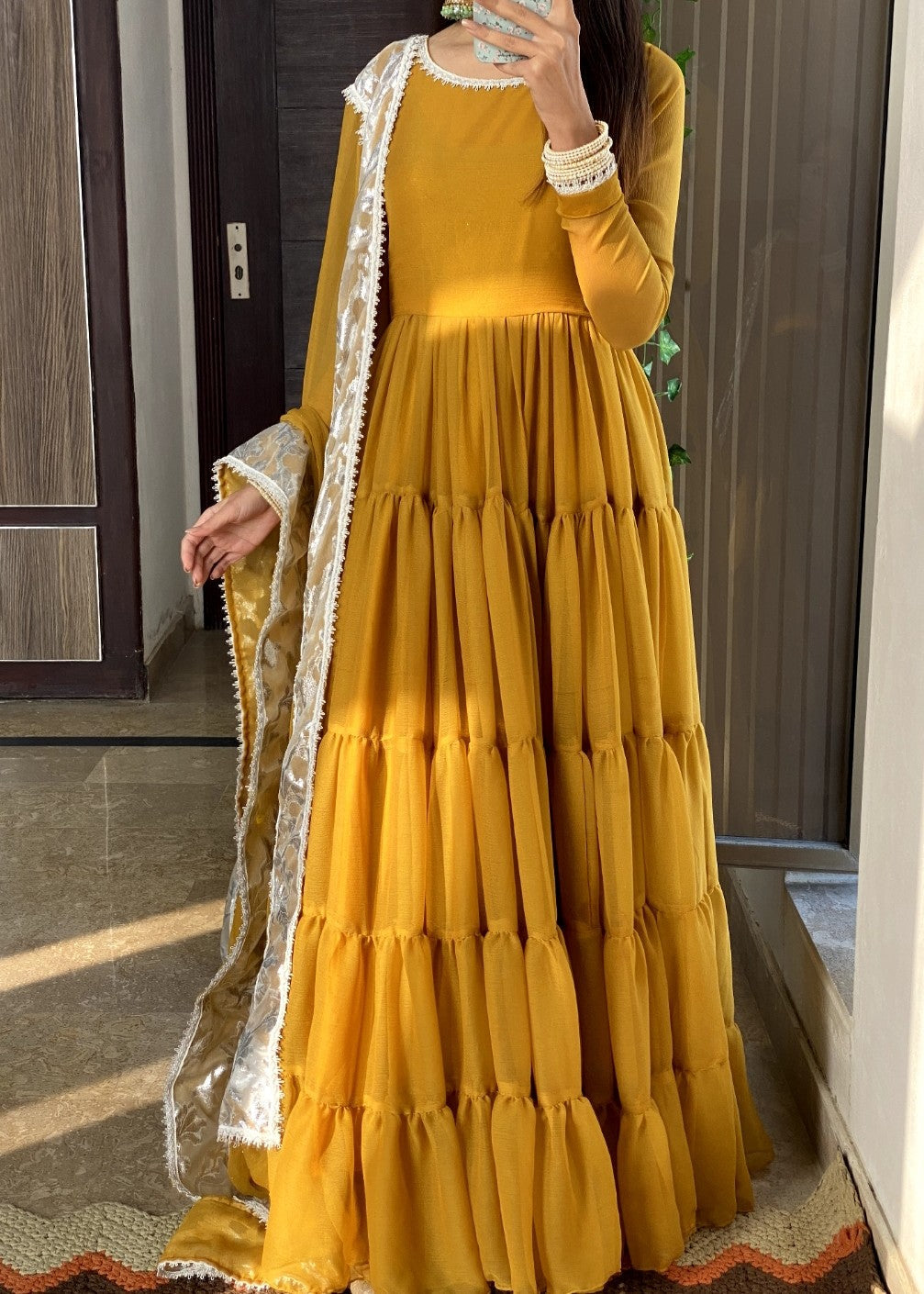 Anabiya dastoor leela mustard Women 2pcs
