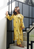 Present Clothing Embroidered Yellow Women 3pcs