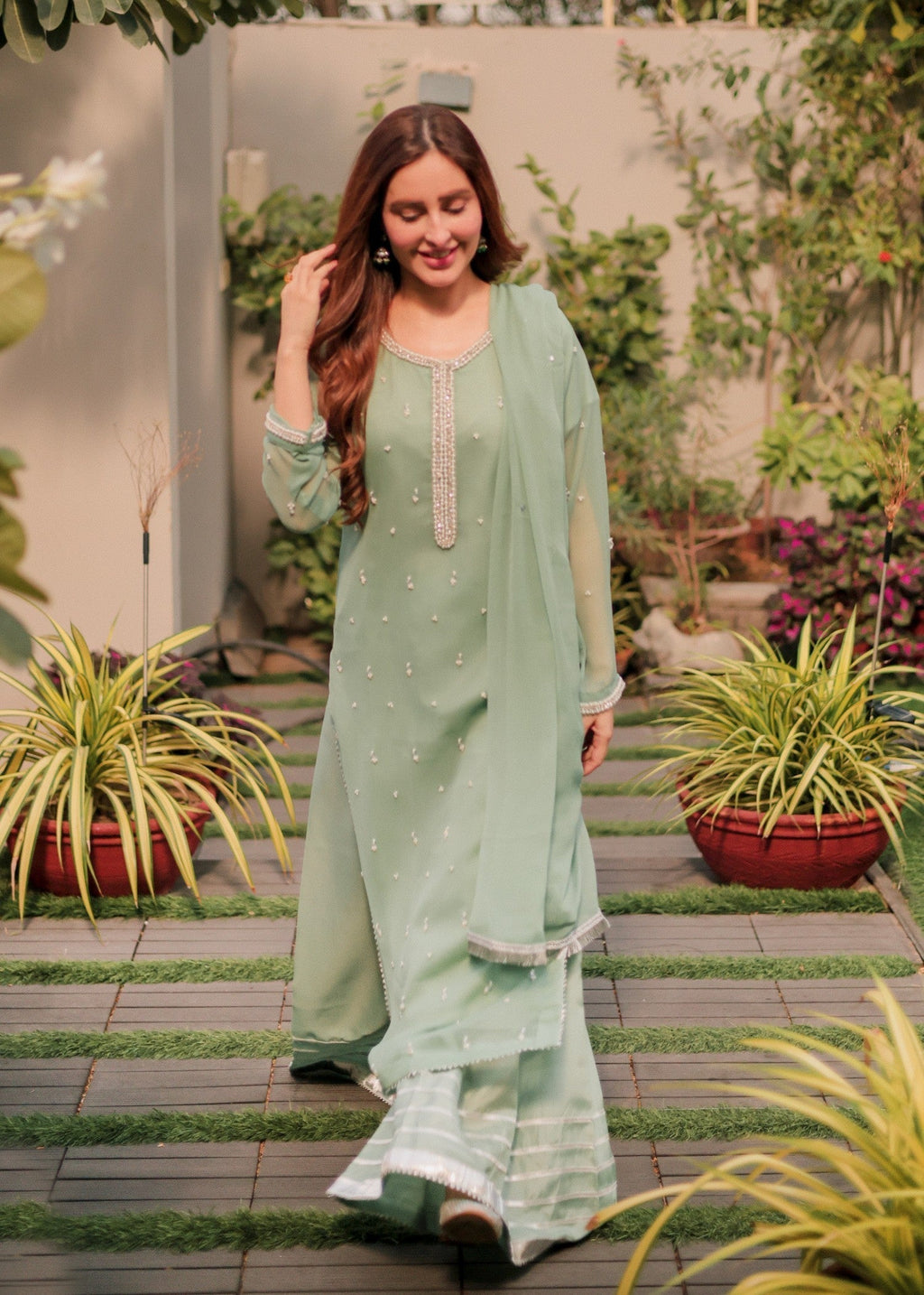 Pehnawa By Bin Akram’s Ocean Pearl Chiffon Women 3pcs