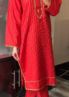 Tawakal Closet Rang Rasiya Khaddar Red Women 2pcs