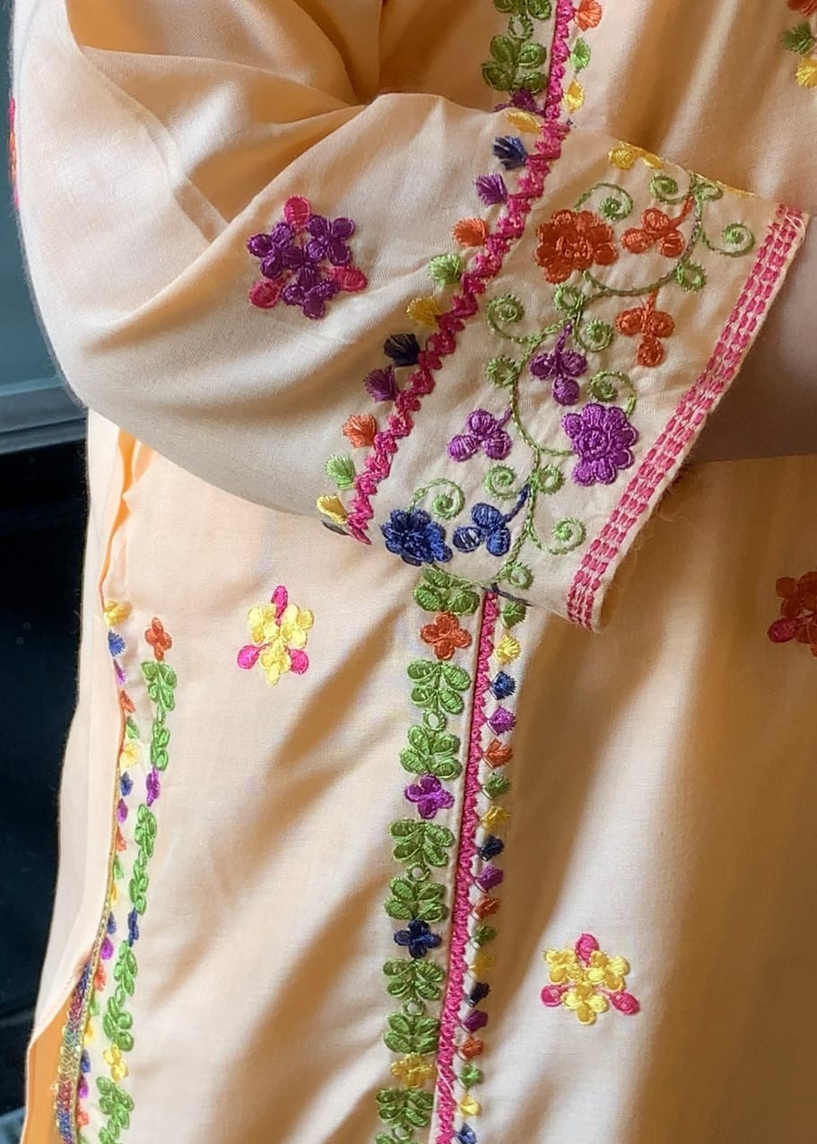 Tawakal Closet Embroidered Jasmeen Peach Color Women 2pcs