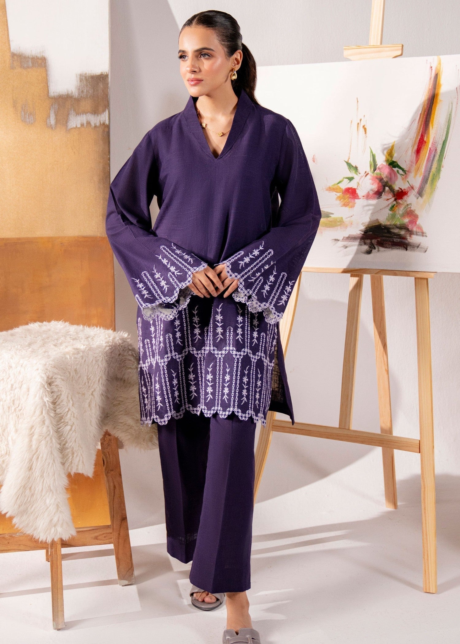 Kiara Ferin Embroidered Women 2pcs