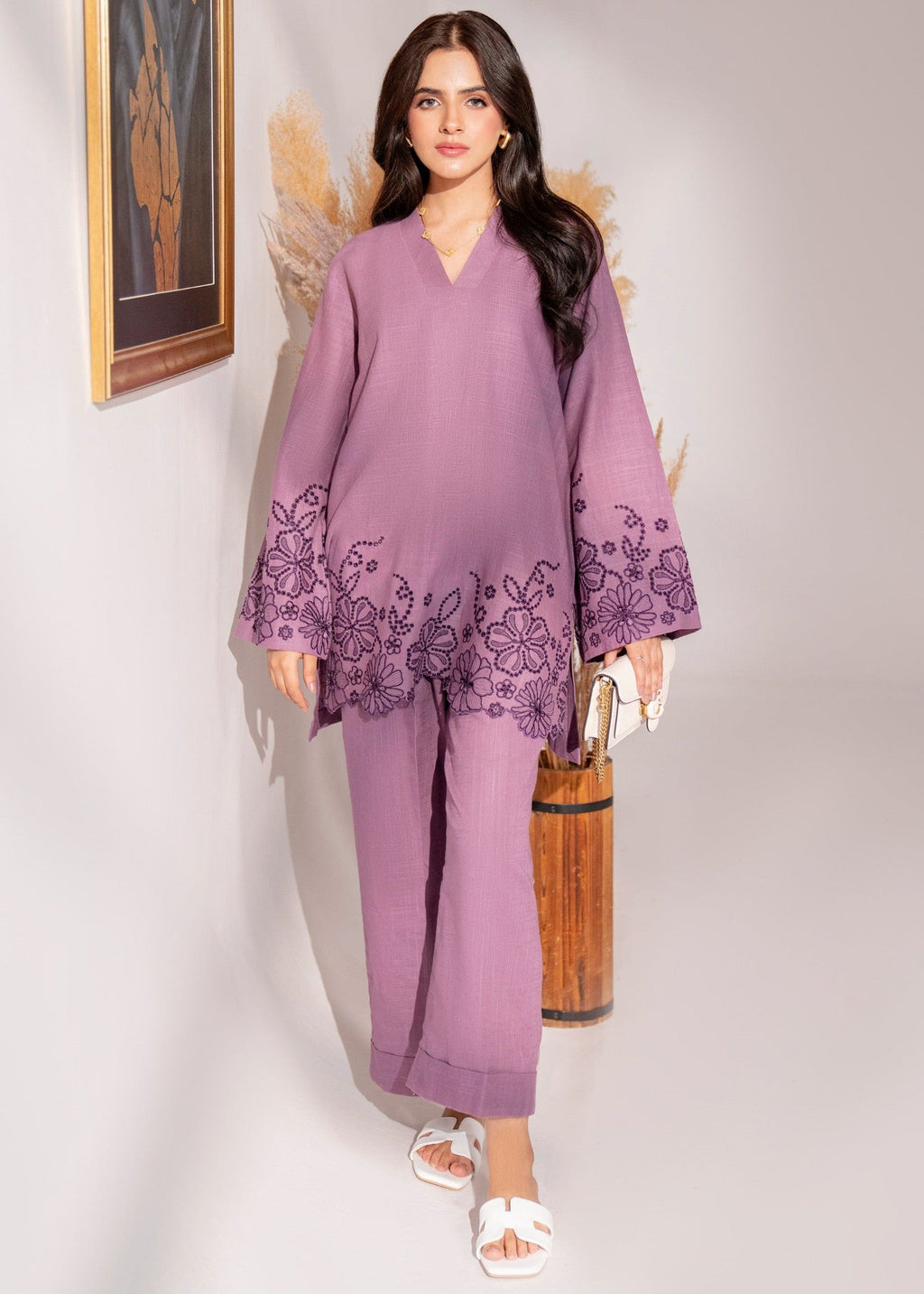 Kiara Mauve Embroidered Women 2pcs