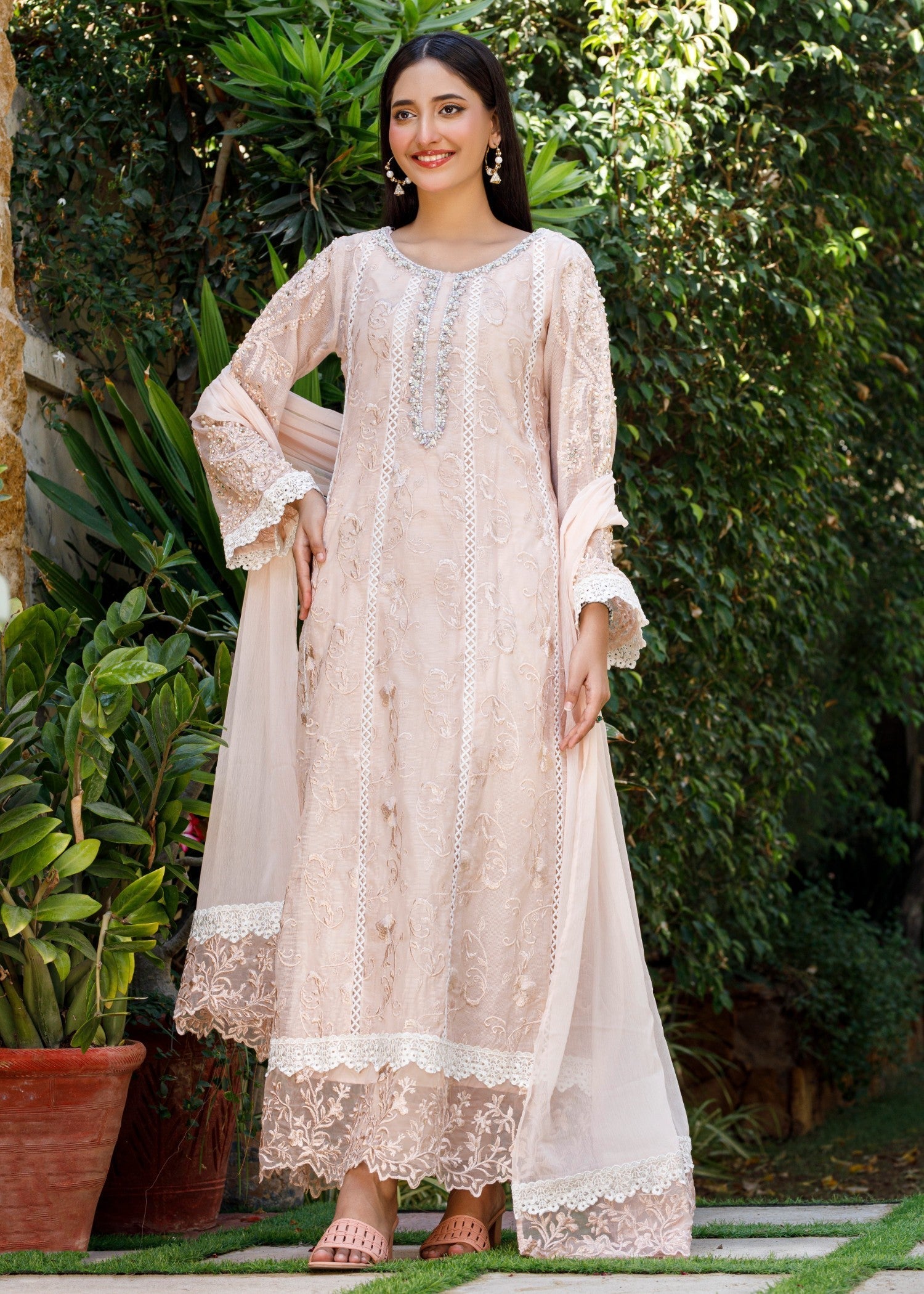 Mona Embroidery Nocturne Bliss peach Women 3pcs