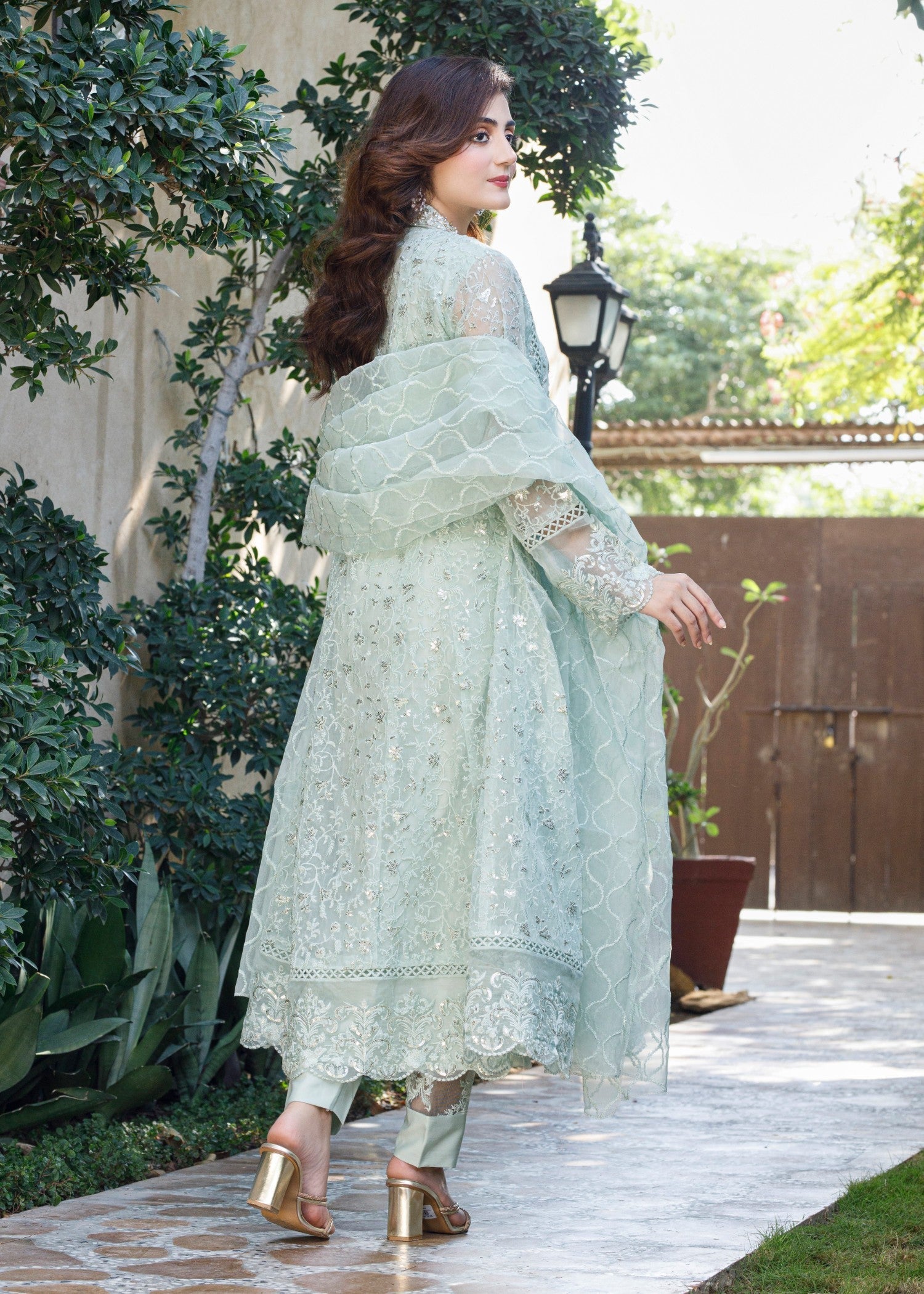 Mona Embroidery Pearl Symphony mint green Women 3pcs