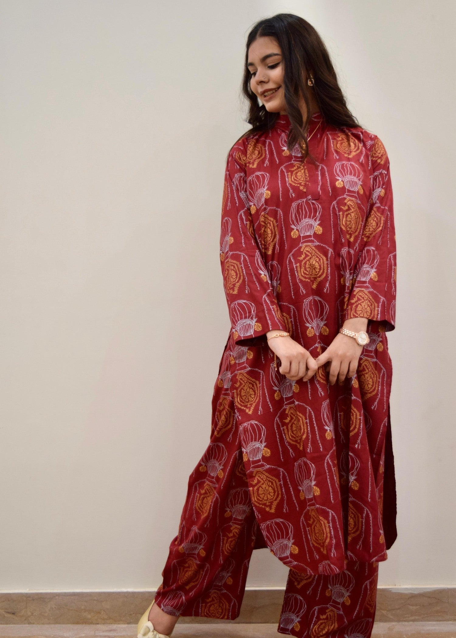 Tawakal Closet ilma Long Length maroon Women 2pcs
