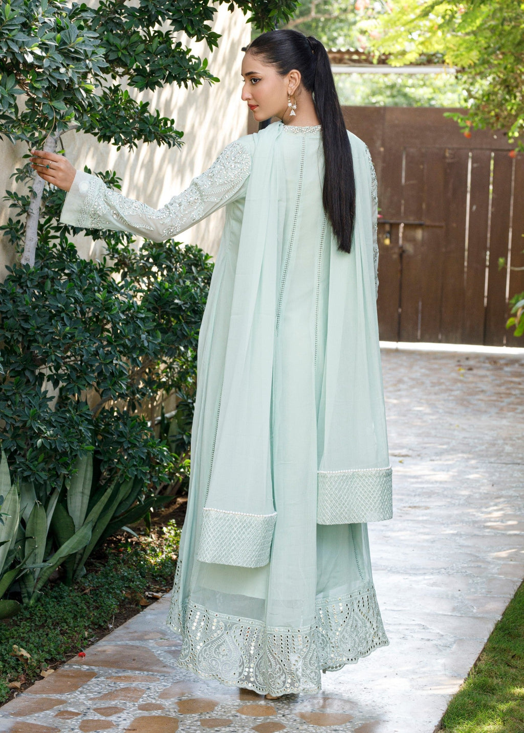 Mona Embroidery Gleam Aura mint green Women 3pcs