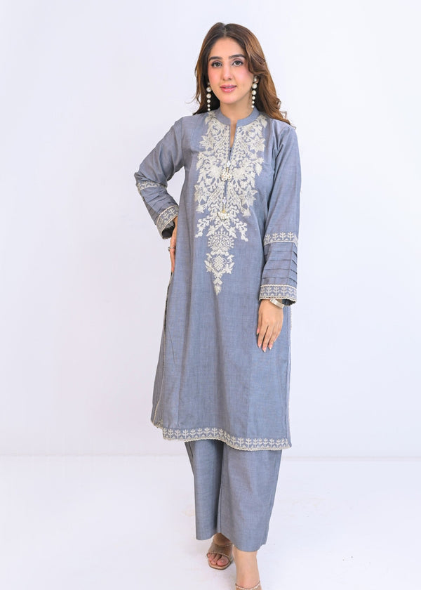 AYLA STUDIO Solid Embroidered Co ord set EAE210102 Fitoor Women 2pcs