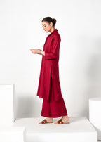 Divinely Crafted Women's Cord Sets Warm Embrace Crimson Whisper Red Lea Fall Women 2pcs