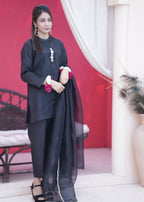 Aaraasta By Smh Black Silk Orchid Elegance Women 3pcs