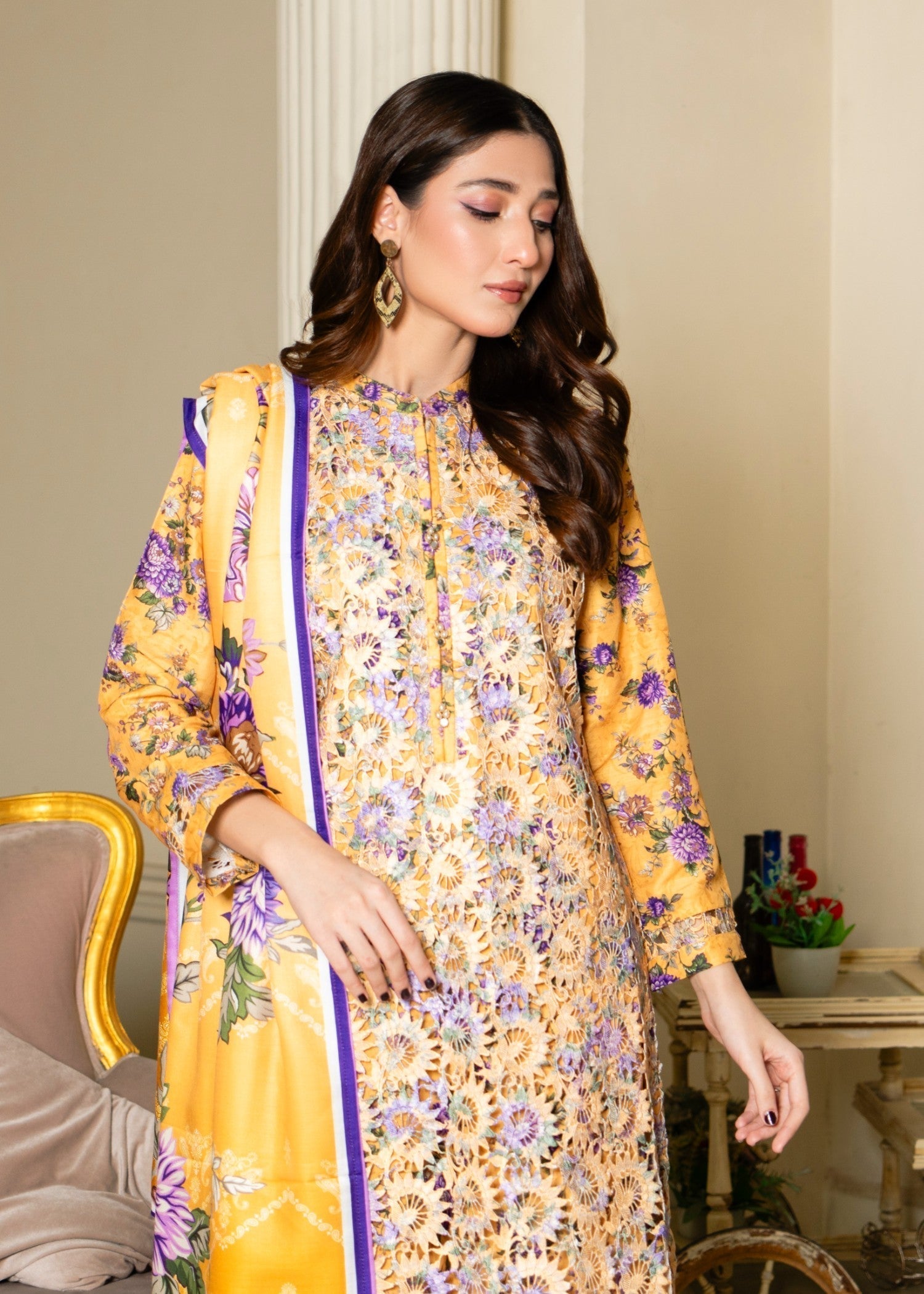 Sahibas By Mirza Kanwal Yellow Women 3pcs