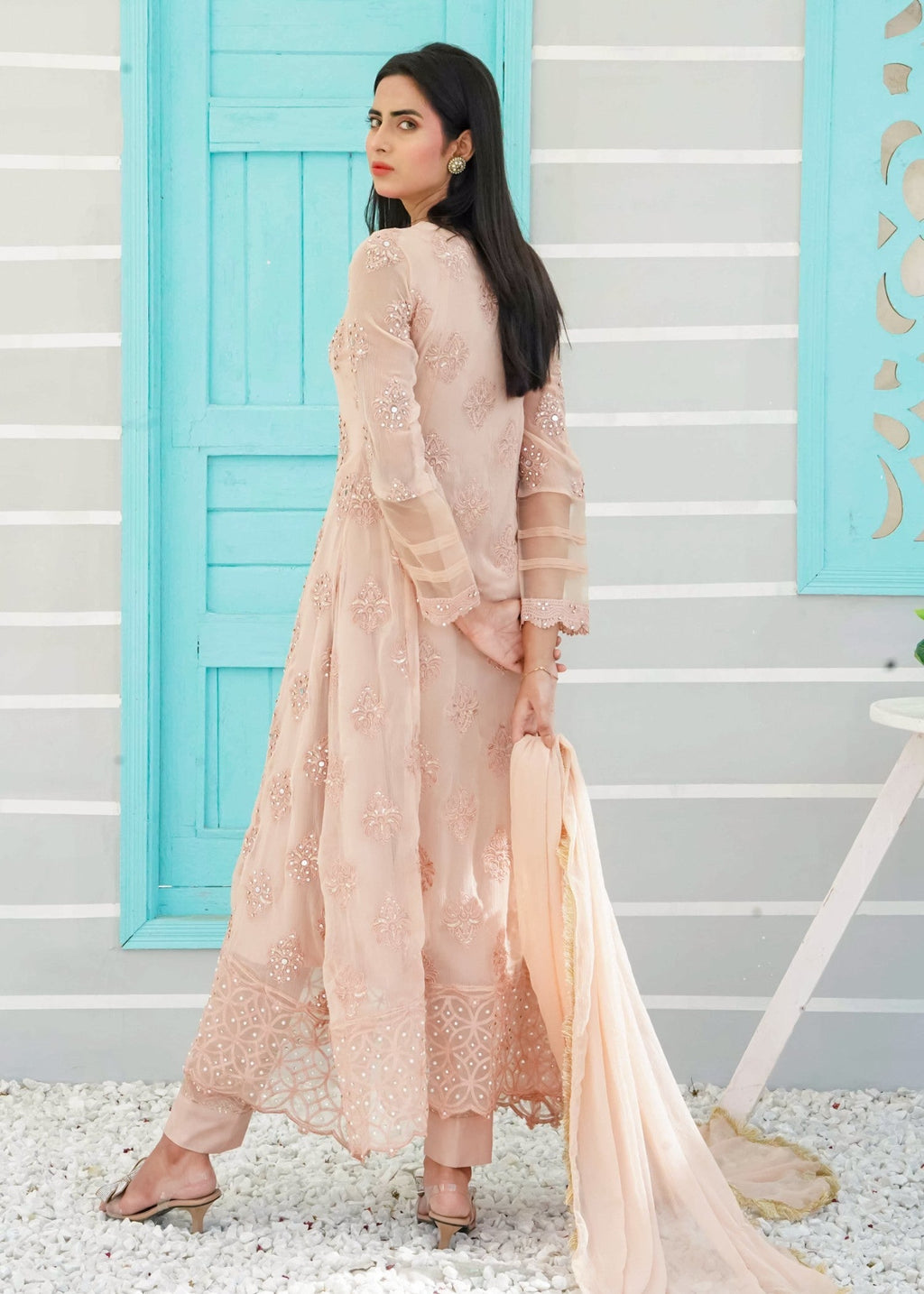 Mona Embroidery Ethereal Pearl peach Women 3pcs