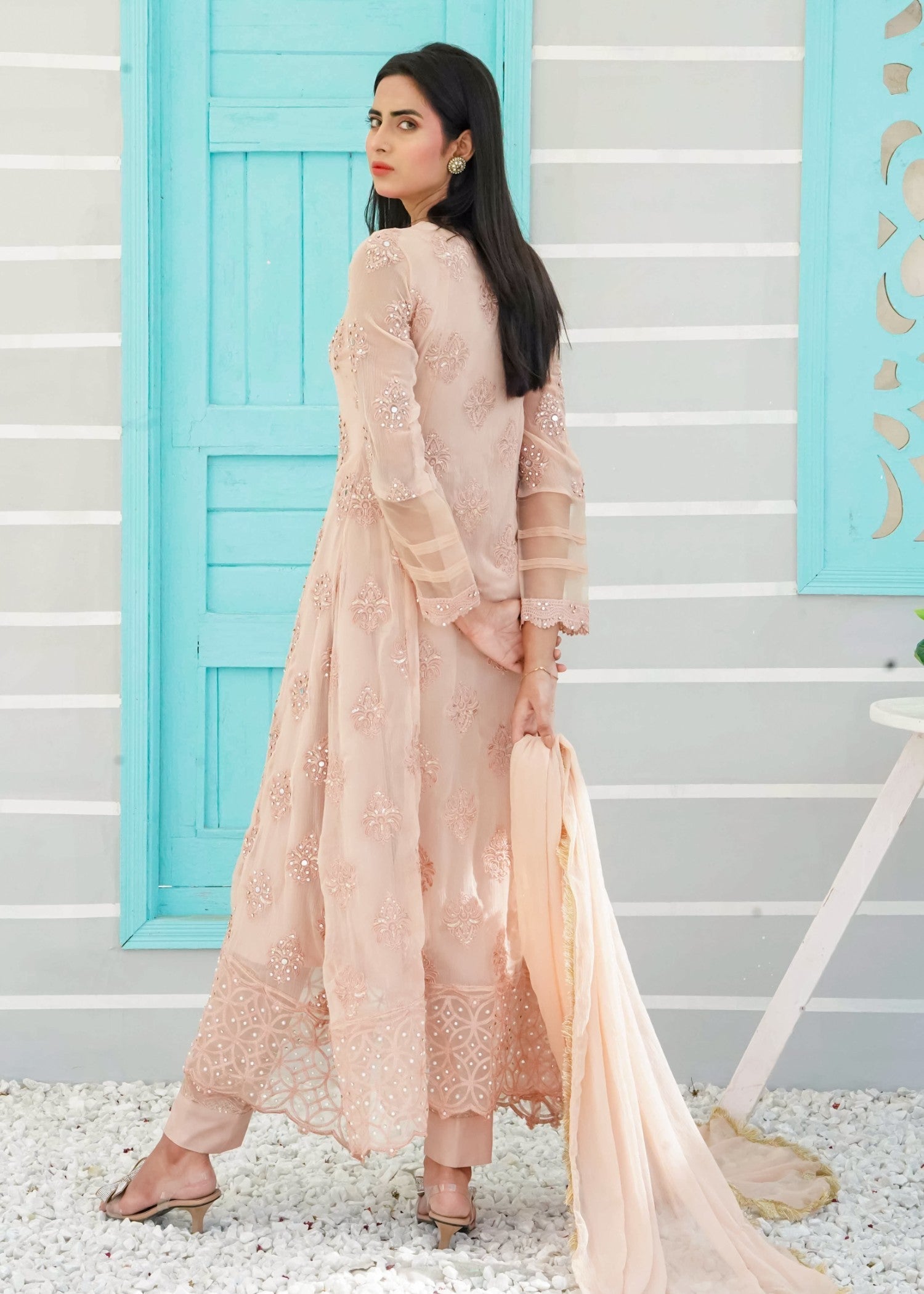 Mona Embroidery Ethereal Pearl peach Women 3pcs