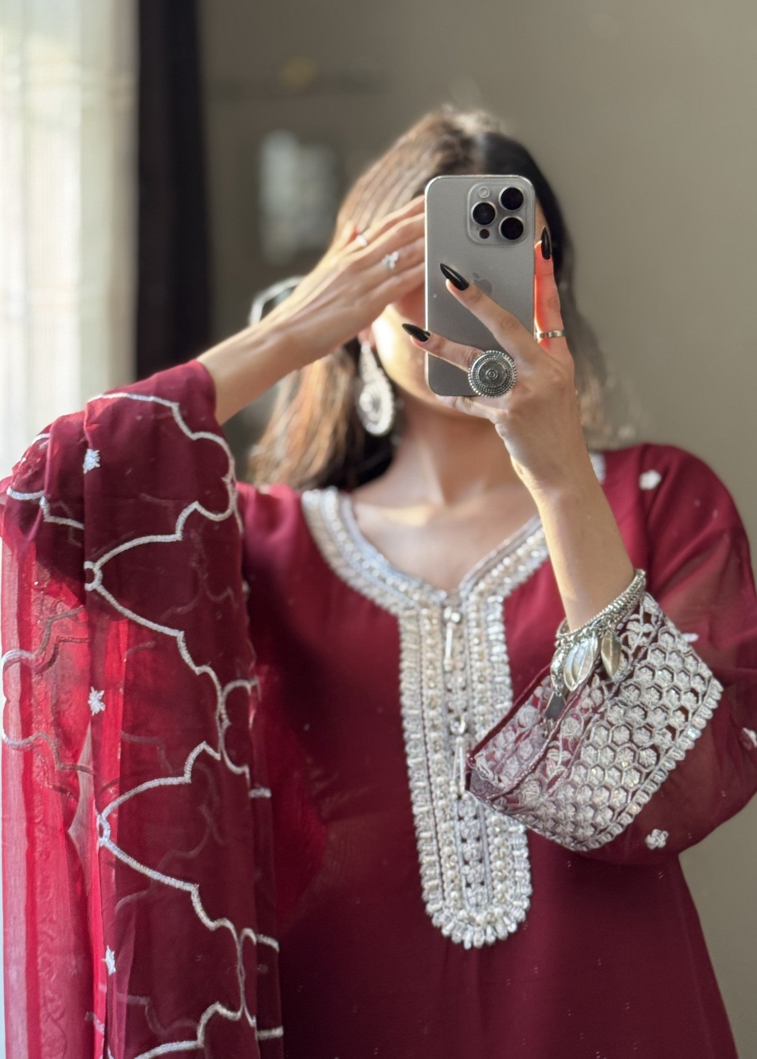 Four Season Boutique LACHA SILVER MAROON Women 3pcs