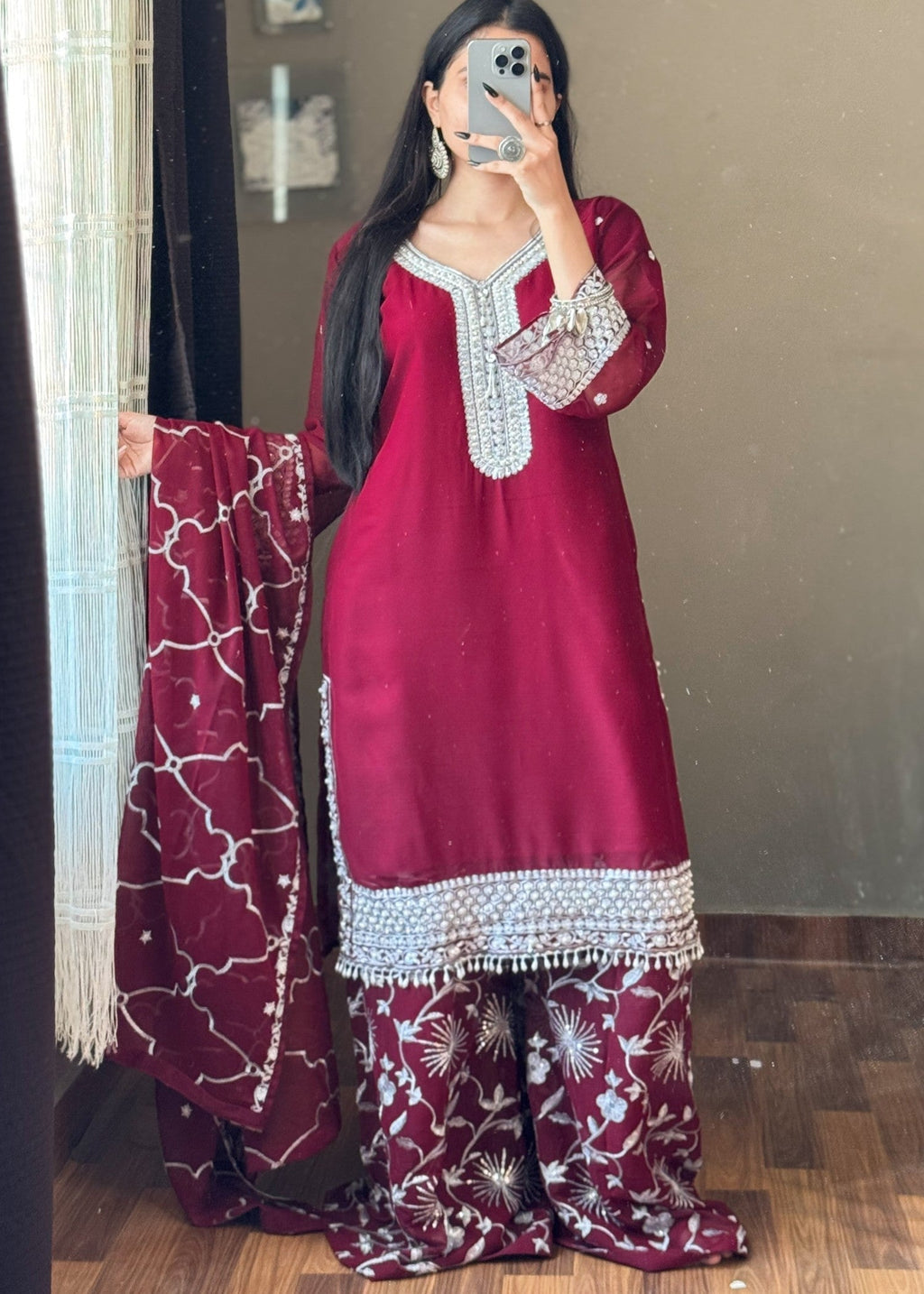 Four Season Boutique LACHA SILVER MAROON Women 3pcs