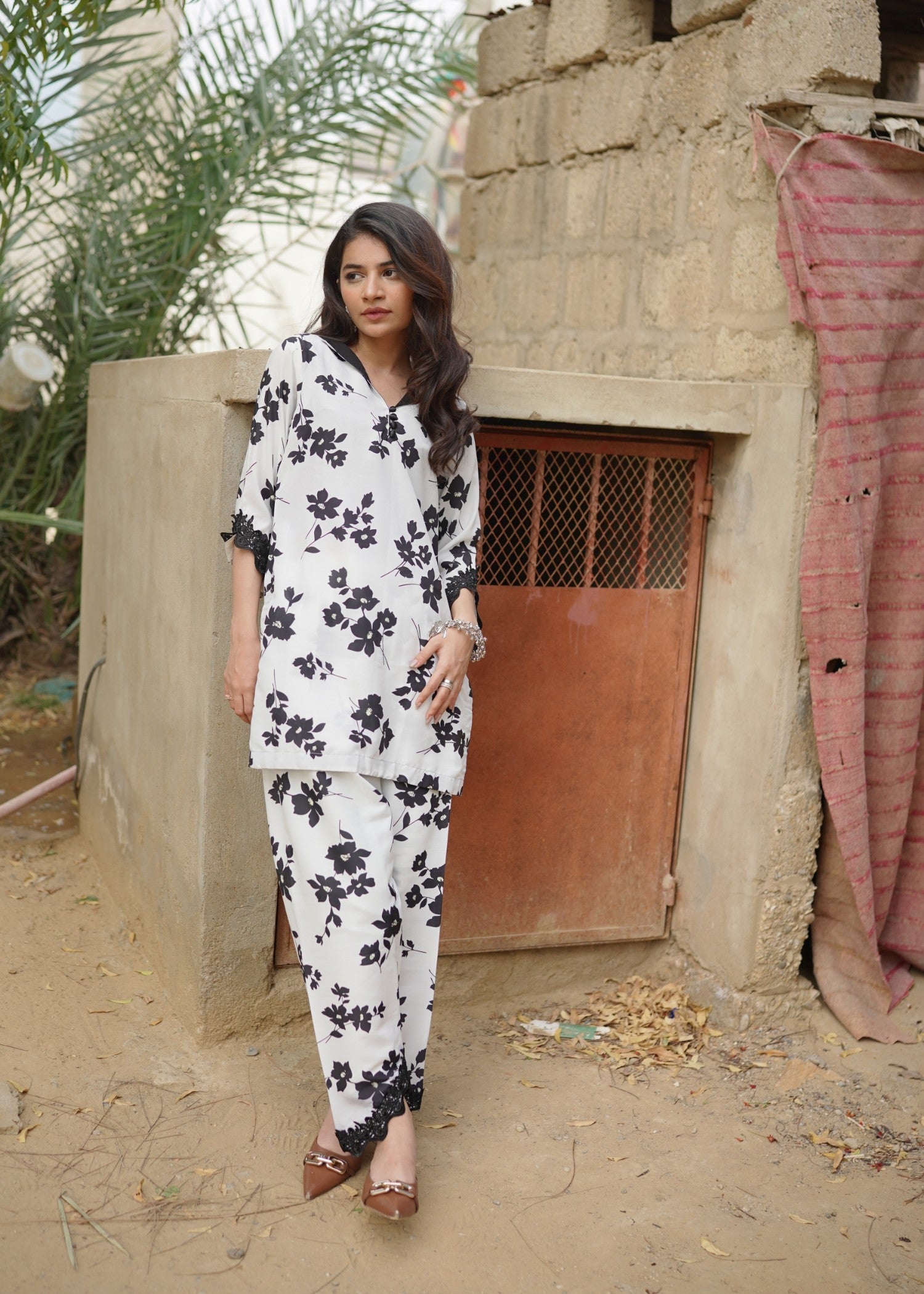 Ripret Black Floral Basic Women 2pcs