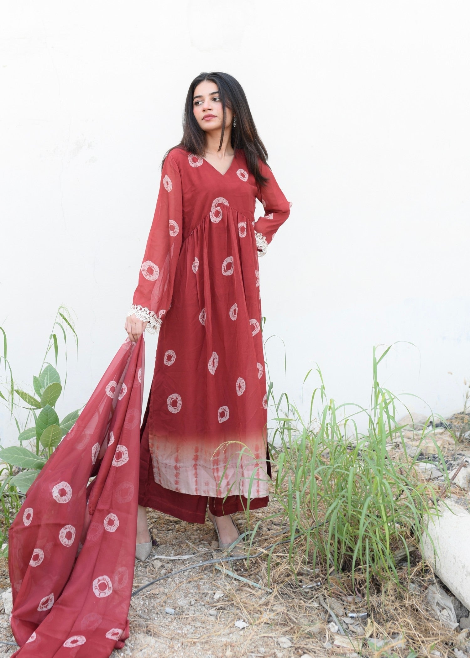 Ripret Shibori Pleated set Women 2pcs