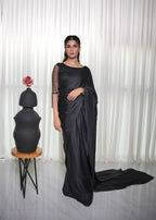 Ripret Black cutdana saree Women 2pcs