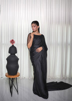 Ripret Black cutdana saree Women 2pcs