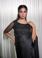 Ripret Black cutdana saree Women 2pcs