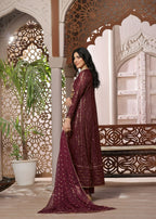 Ayesha Closet Resham Deep Maroon. Women 3pcs