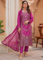 Madame Embroidered Viscose Suit 2747 Women 3pcs