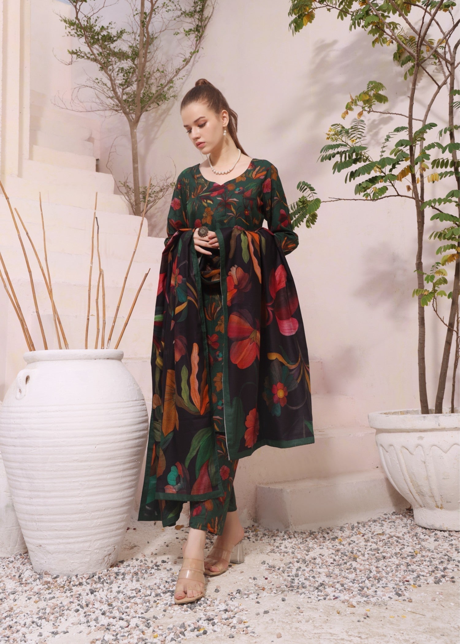 Feathers GREEN LAGOON Women 3pcs