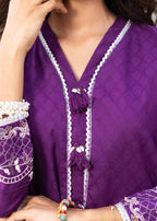 Stitching Cotton Women Embroidered Purple Women 2pcs