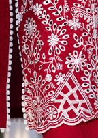 Stitching Cotton Women Embroidered Red Women 2pcs