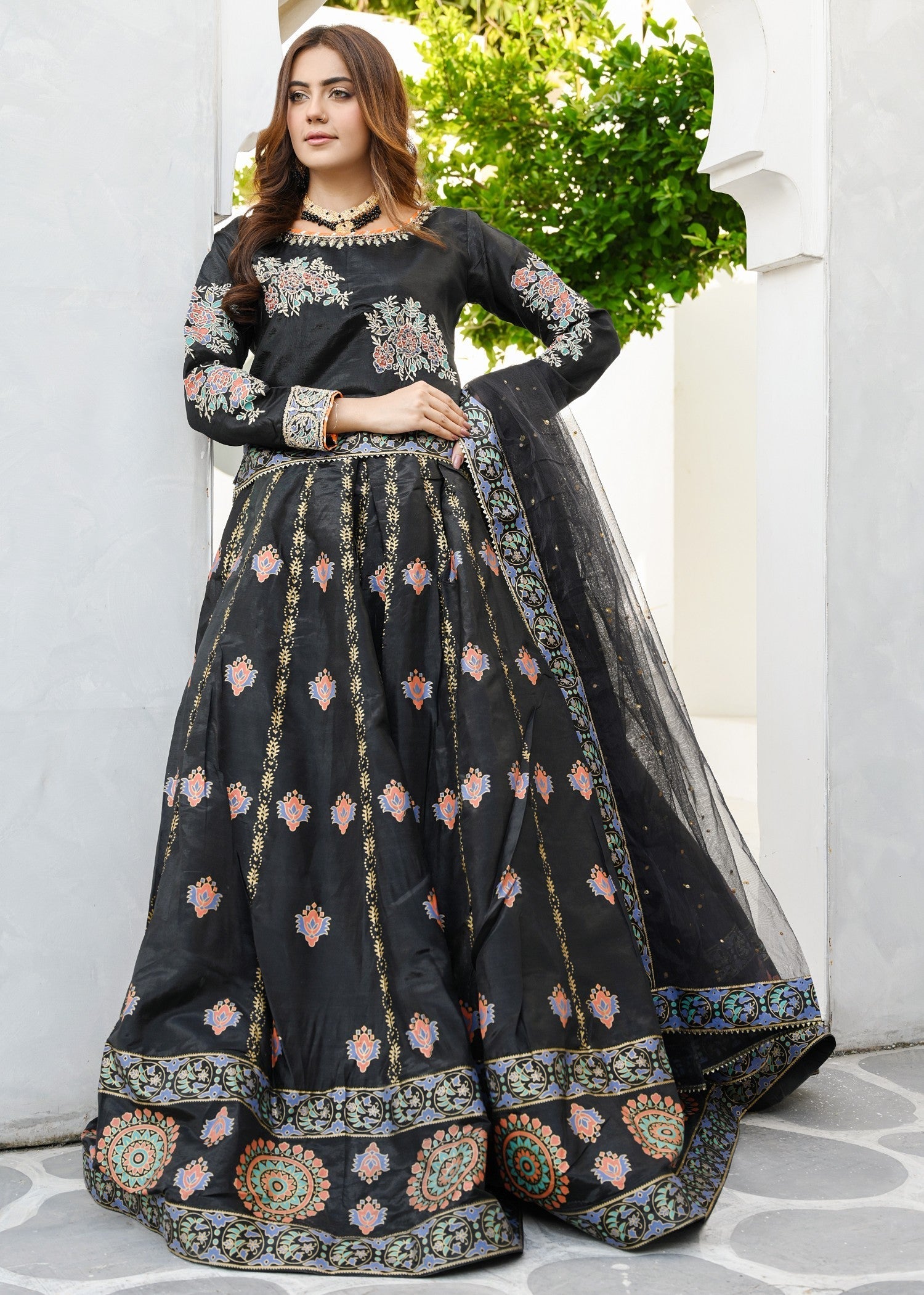 Miss & Mrs Black lhanga 029 Women 3pcs