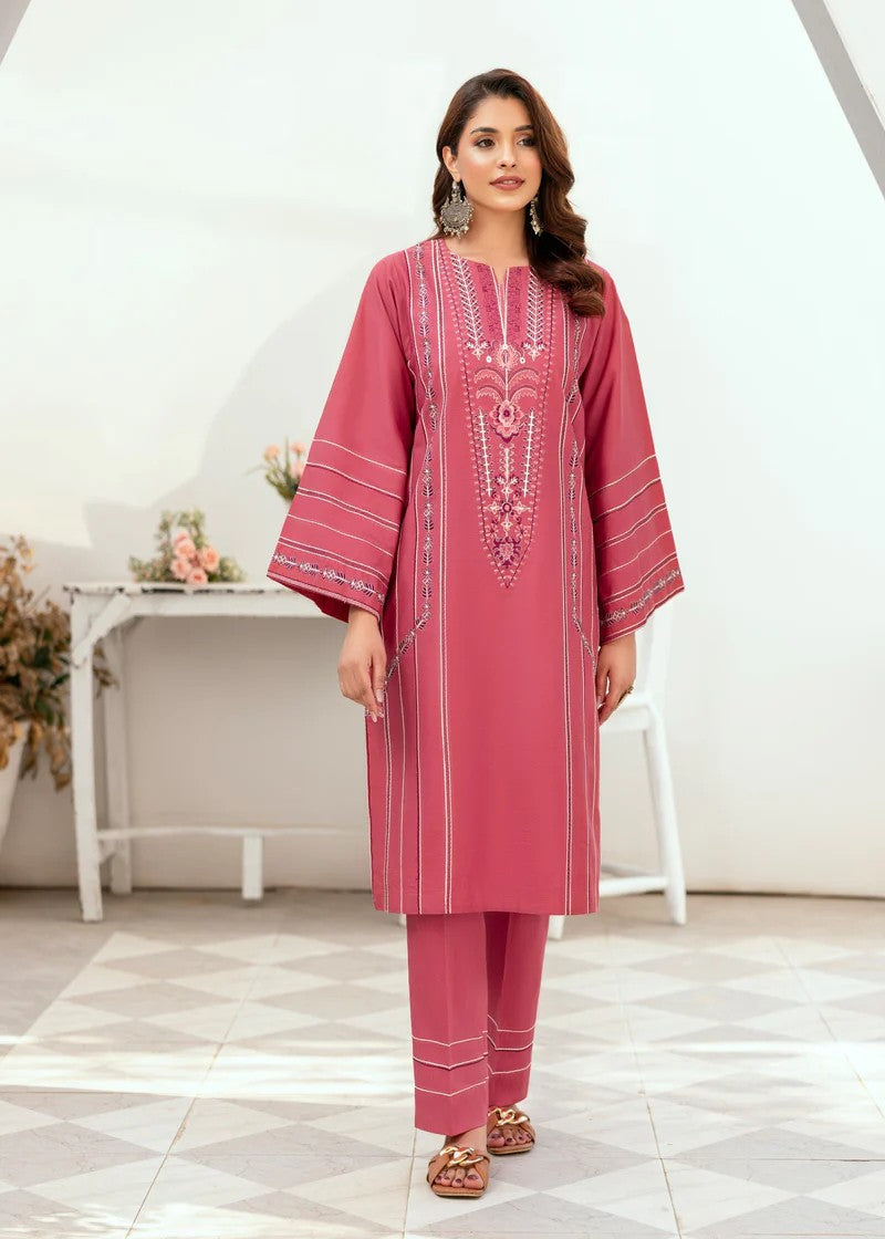 Mehryam Collection Pink Embroidered Poplin Suites Women 2pcs