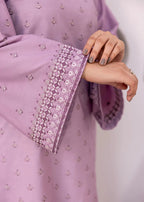 Mehryam Collection Lilac Embroidered Poplin Suit Women 2pcs