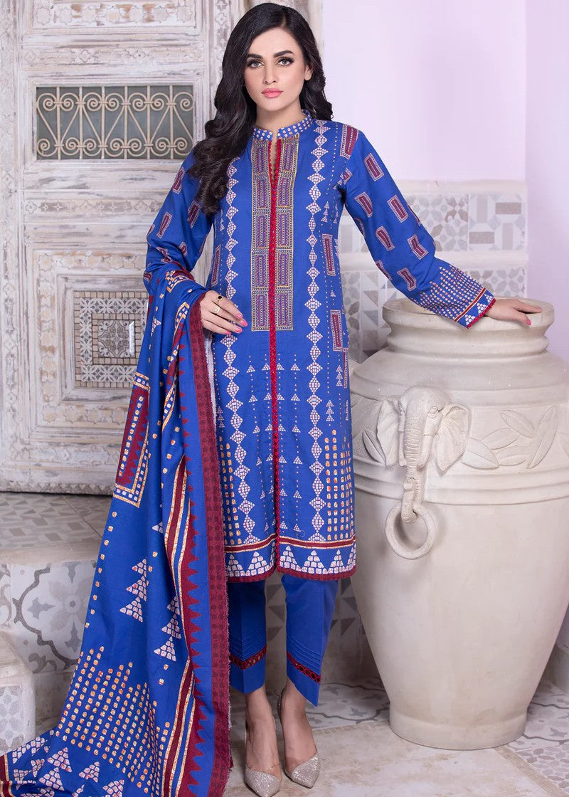 Mehryam Collection Blue Embroidered Ziba Khaddar Suit Women 3pcs