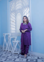 Aaraasta By Smh Purple Three Piece Lawn Suit Women 3pcs