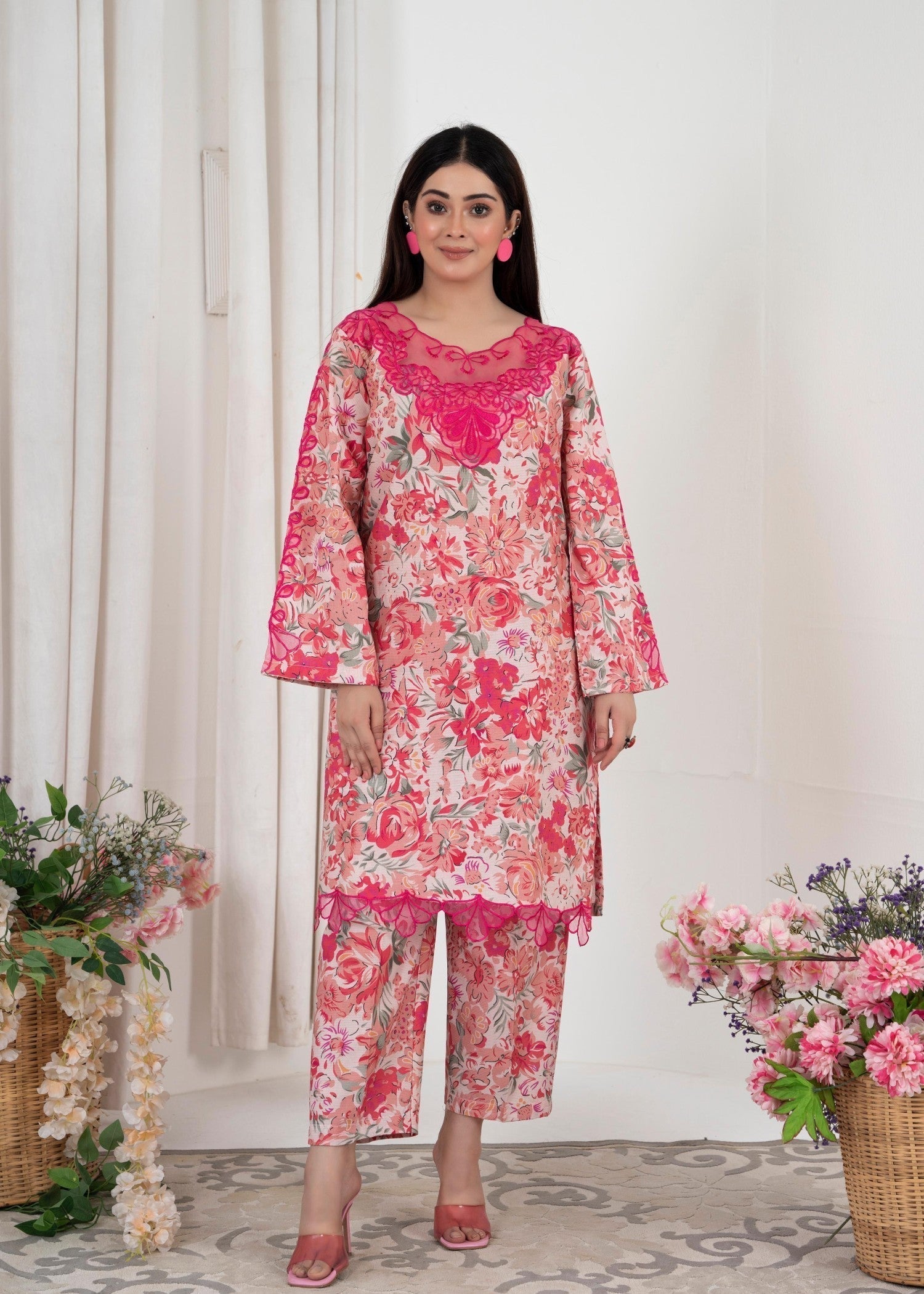 B.K Clothings pink glam Women 2pcs