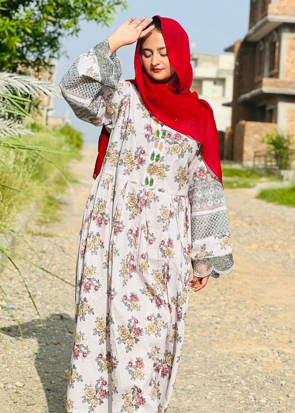B.K Clothings floraol maxi gray Women 1pcs