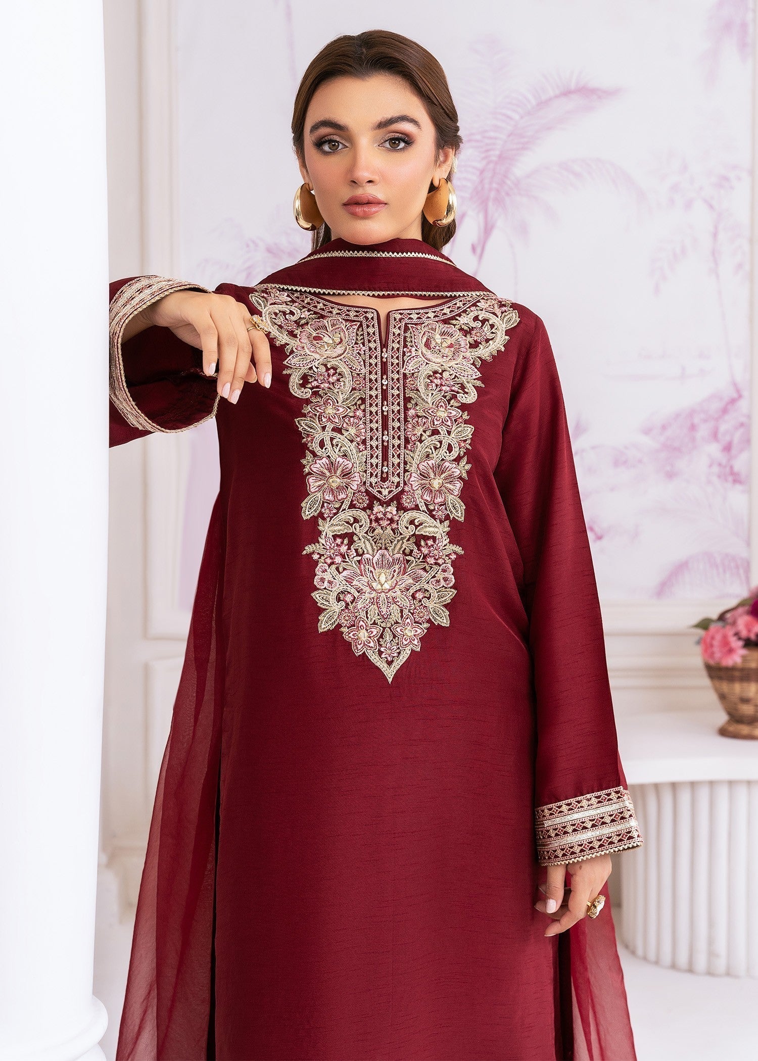 Rang-e-Haya Sophiara (Maroon) Women 3pcs