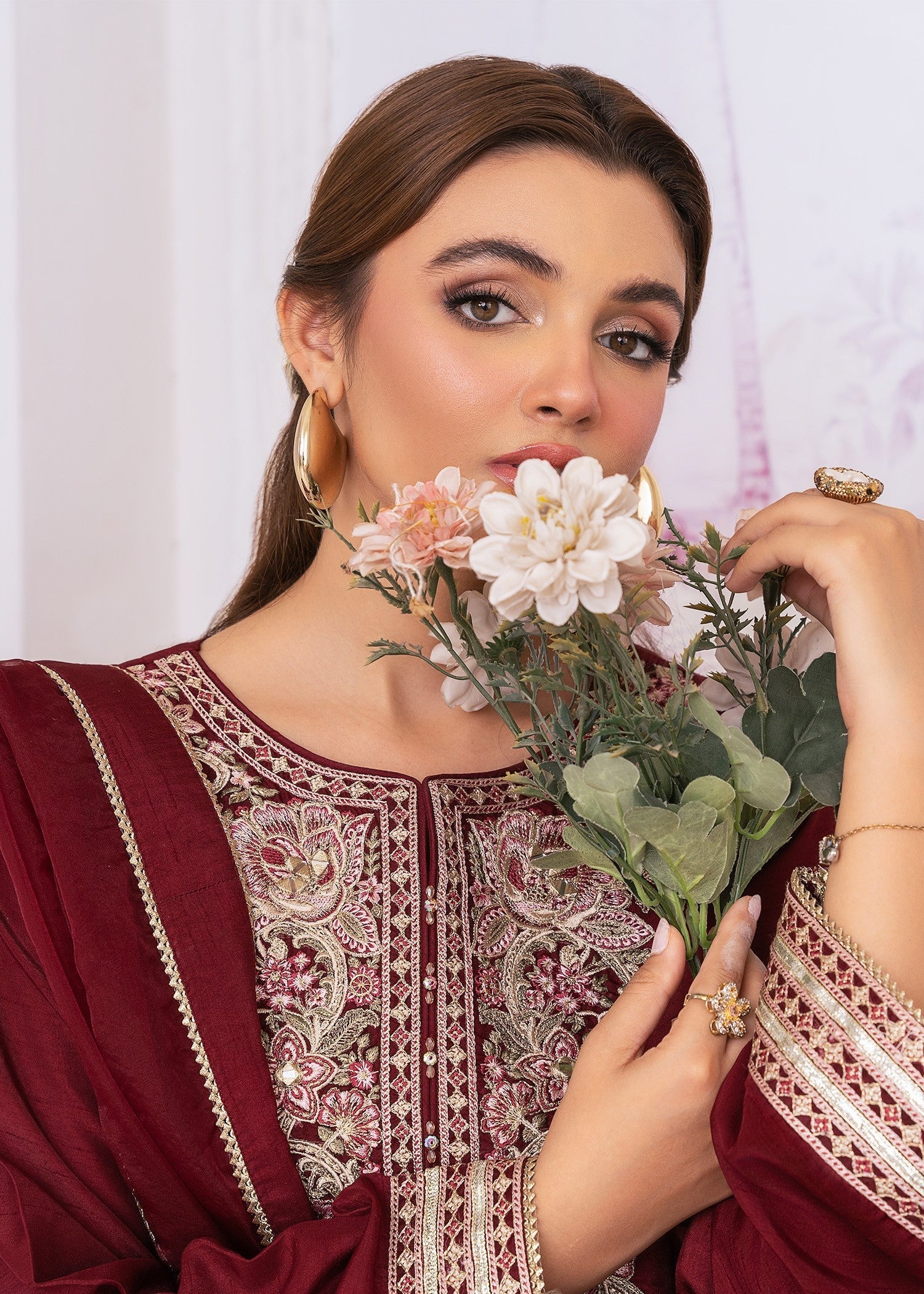 Rang-e-Haya Sophiara (Maroon) Women 3pcs