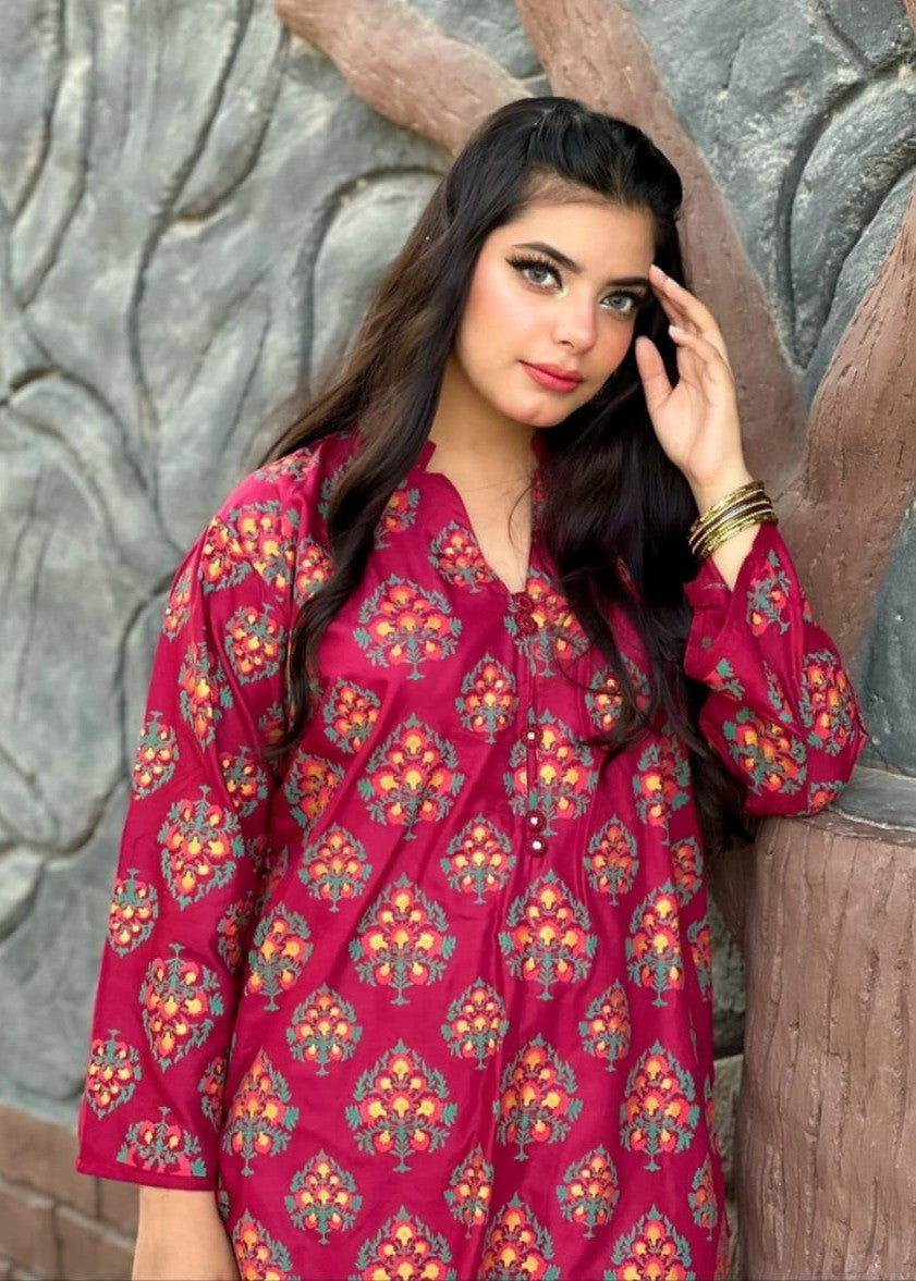 Gulposh Spade (Stiched ) Mehroon Women 2pcs