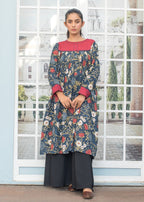 Urban Cut Blue Printed Shirt Women 1pcs