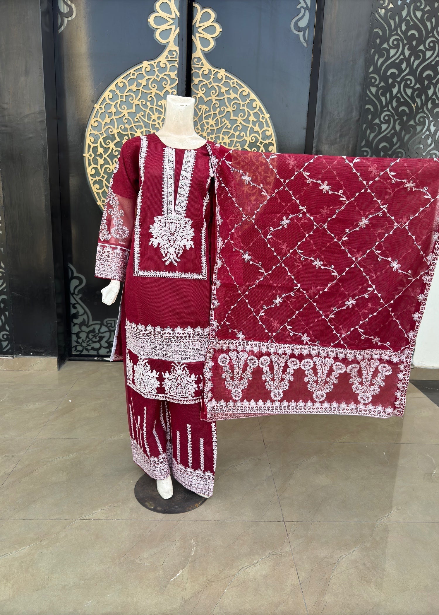 Noir Stitched Three Piece Dress HN Women 3pcs